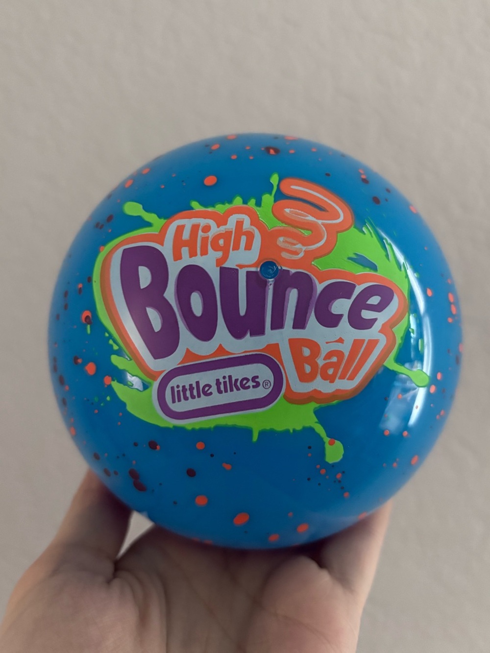 Little Tikes High Bounce Ball - Blue with Purple & Paint Splatter